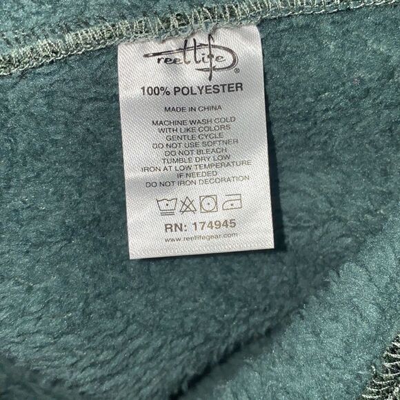 REEL LIFE Green 1/4 Zip Barrel Curl Fleece-M - Picture 7 of 7